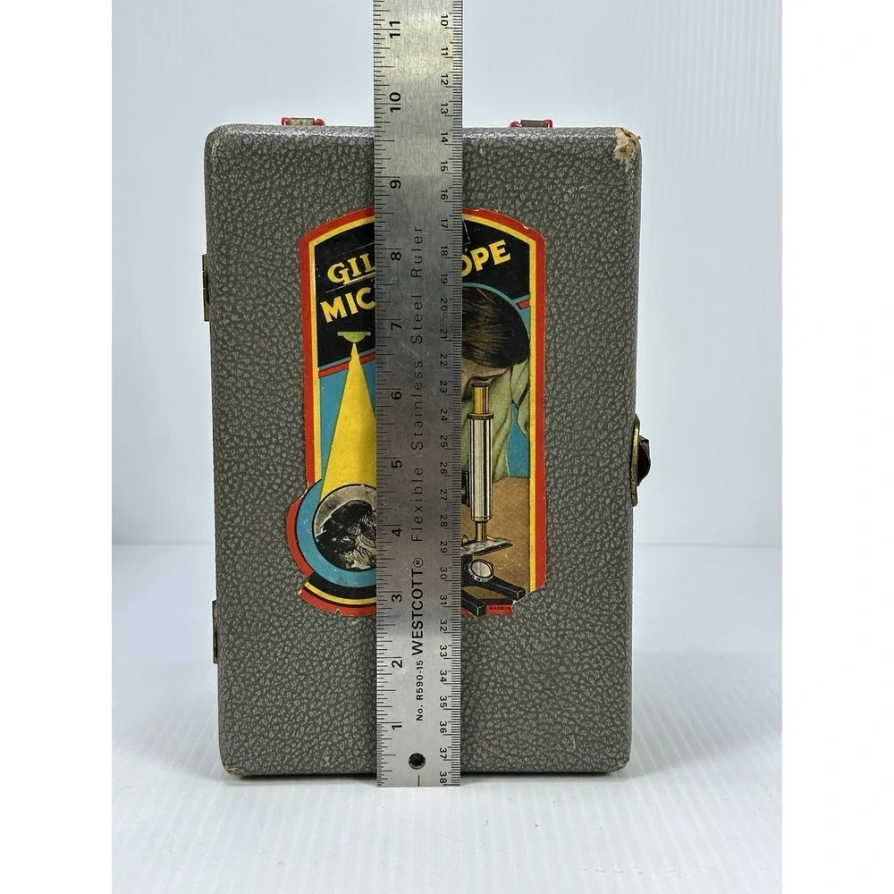 Vintage Gilbert S-25 Microscope Set Case Larger Eyepiece Dropper Instructions